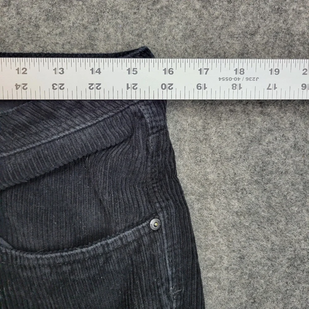 Empyre Pants Mens 30 Black Corduroy Stretch Y2K Flat Front Straight Leg Baggy